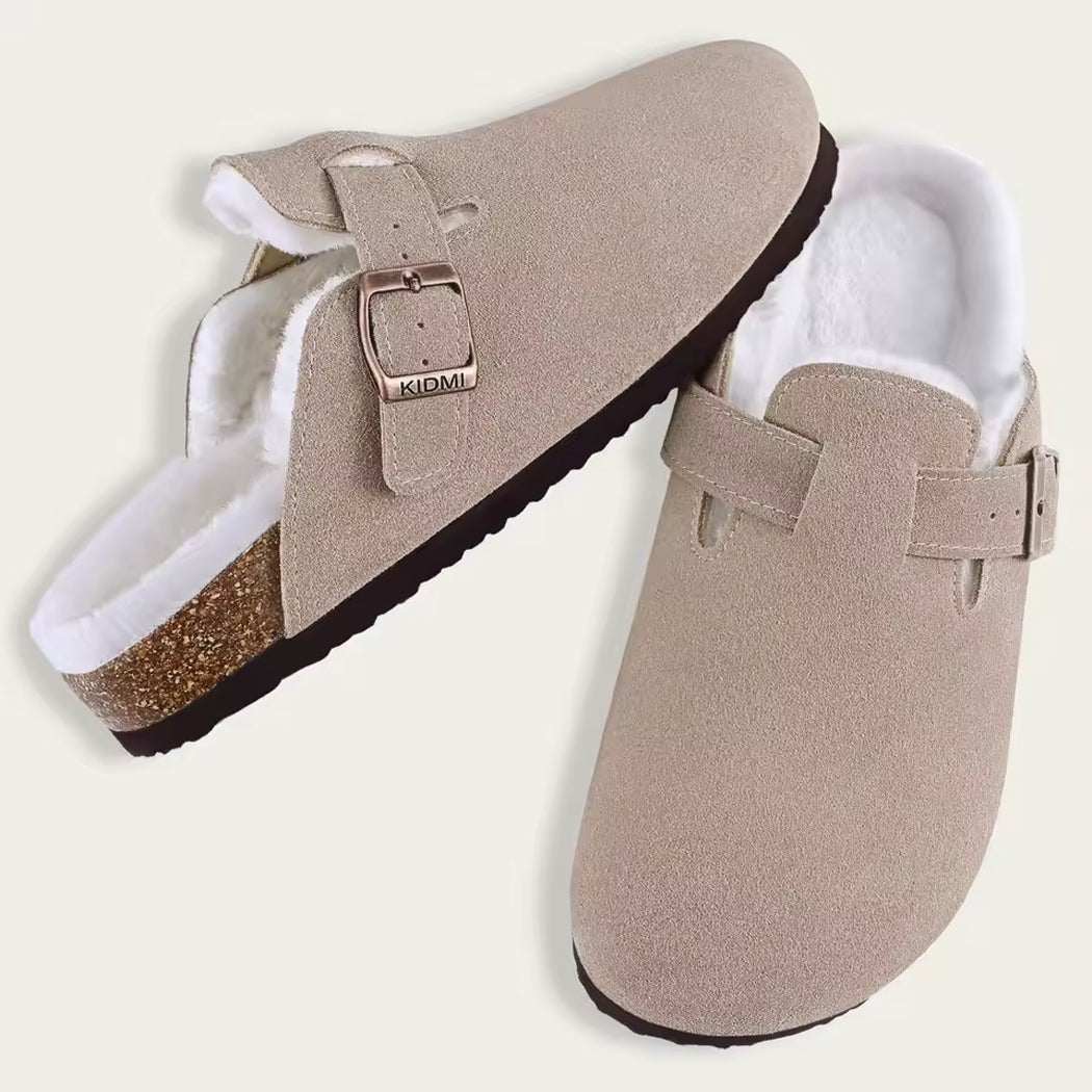 Mocasín zueco forrado en ante