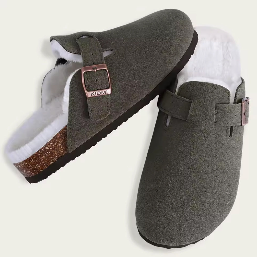 Mocasín zueco forrado en ante