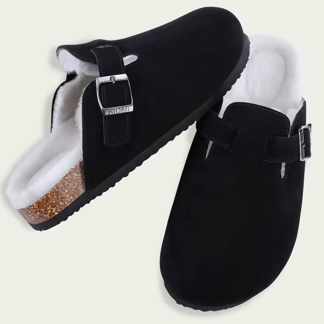 Mocasín zueco forrado en ante