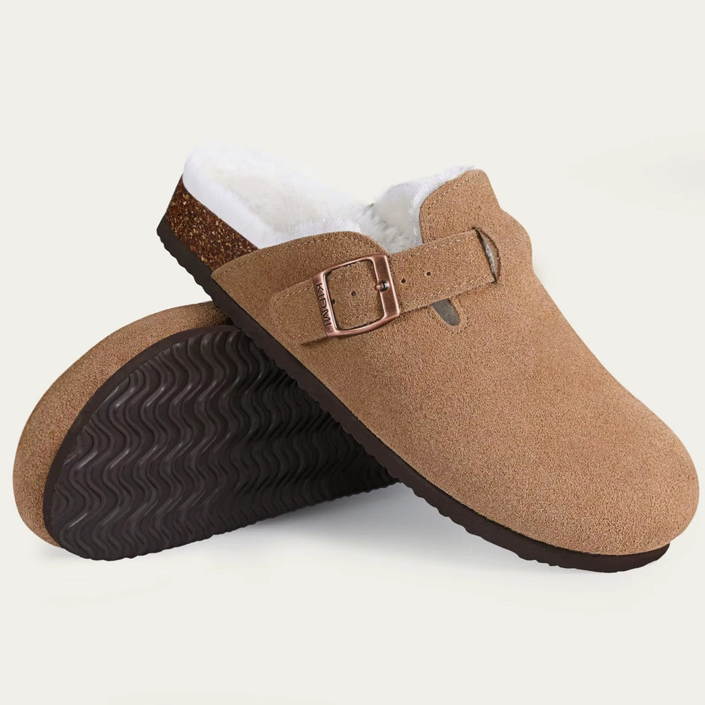 Mocasín zueco forrado en ante
