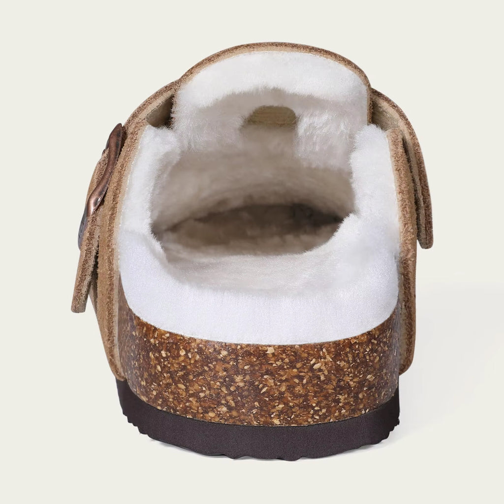 Mocasín zueco forrado en ante