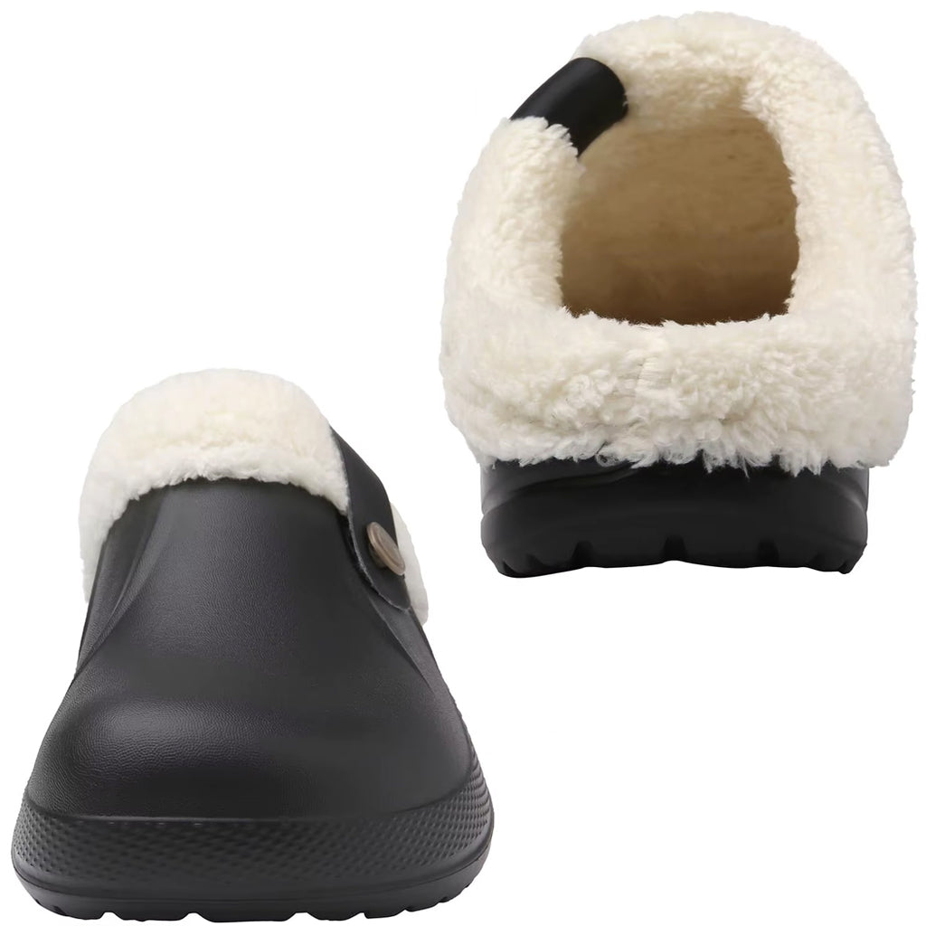 Zueco mocasín forrado de plástico para mujer