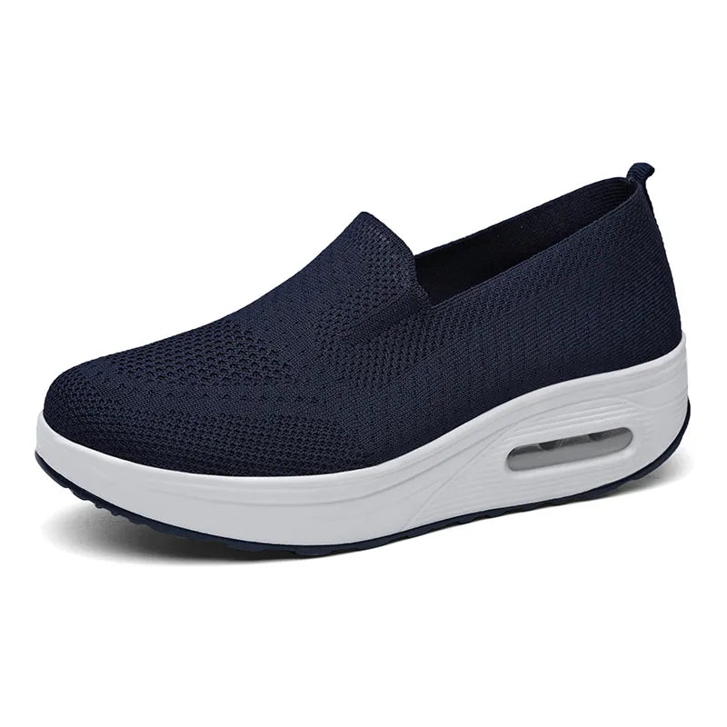 Mocasines suaves transpirables de tela para mujer