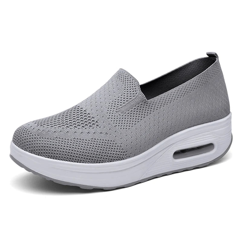 Mocasines suaves transpirables de tela para mujer