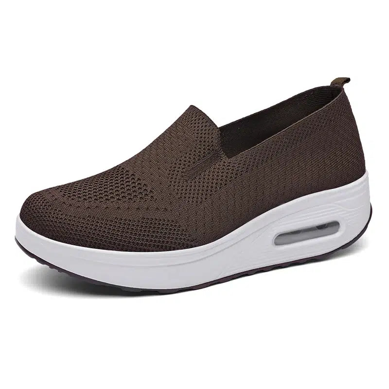 Mocasines suaves transpirables de tela para mujer