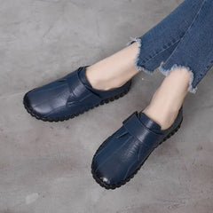 Mocasines ortopédicos con velcro para mujer, Azul