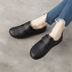 Mocasines ortopédicos con velcro para mujer, Negro