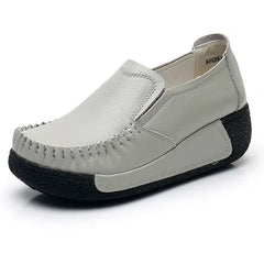 Mocasines ortopédicos con suela negra para mujer, Gris