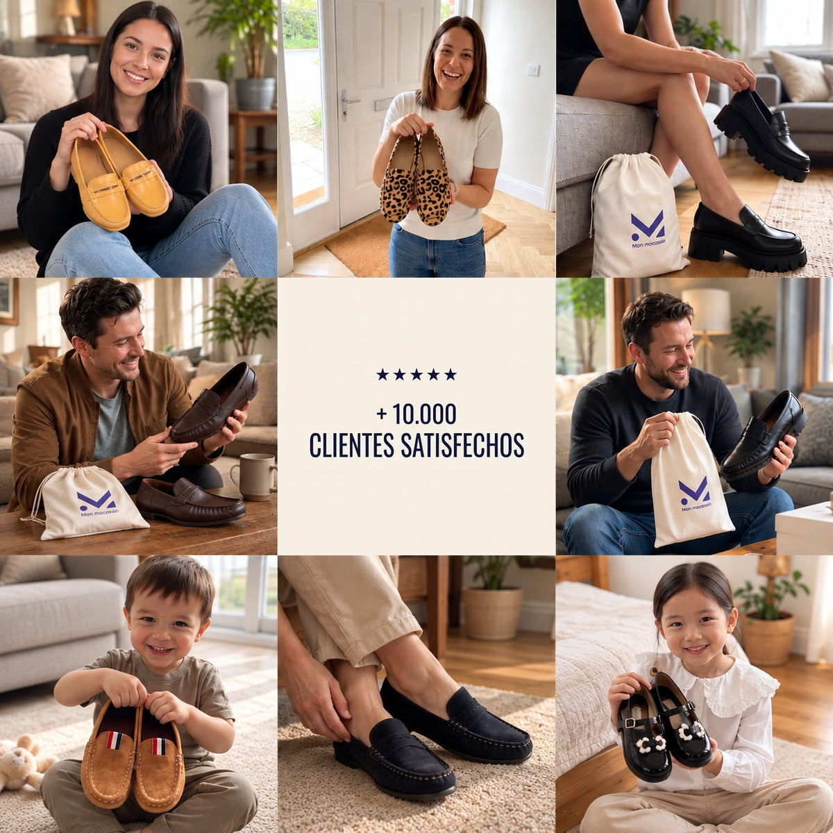 Collage de clientes et clients Mon Mocassin, satisfaction client Imagen