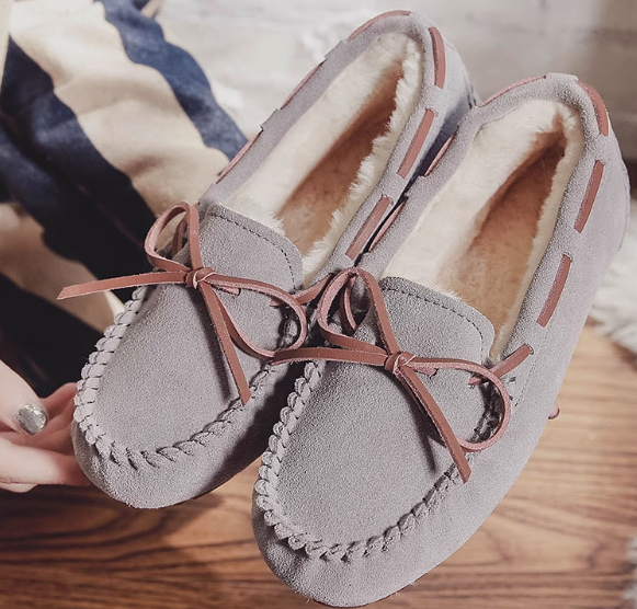 Mocasines de ante forrados