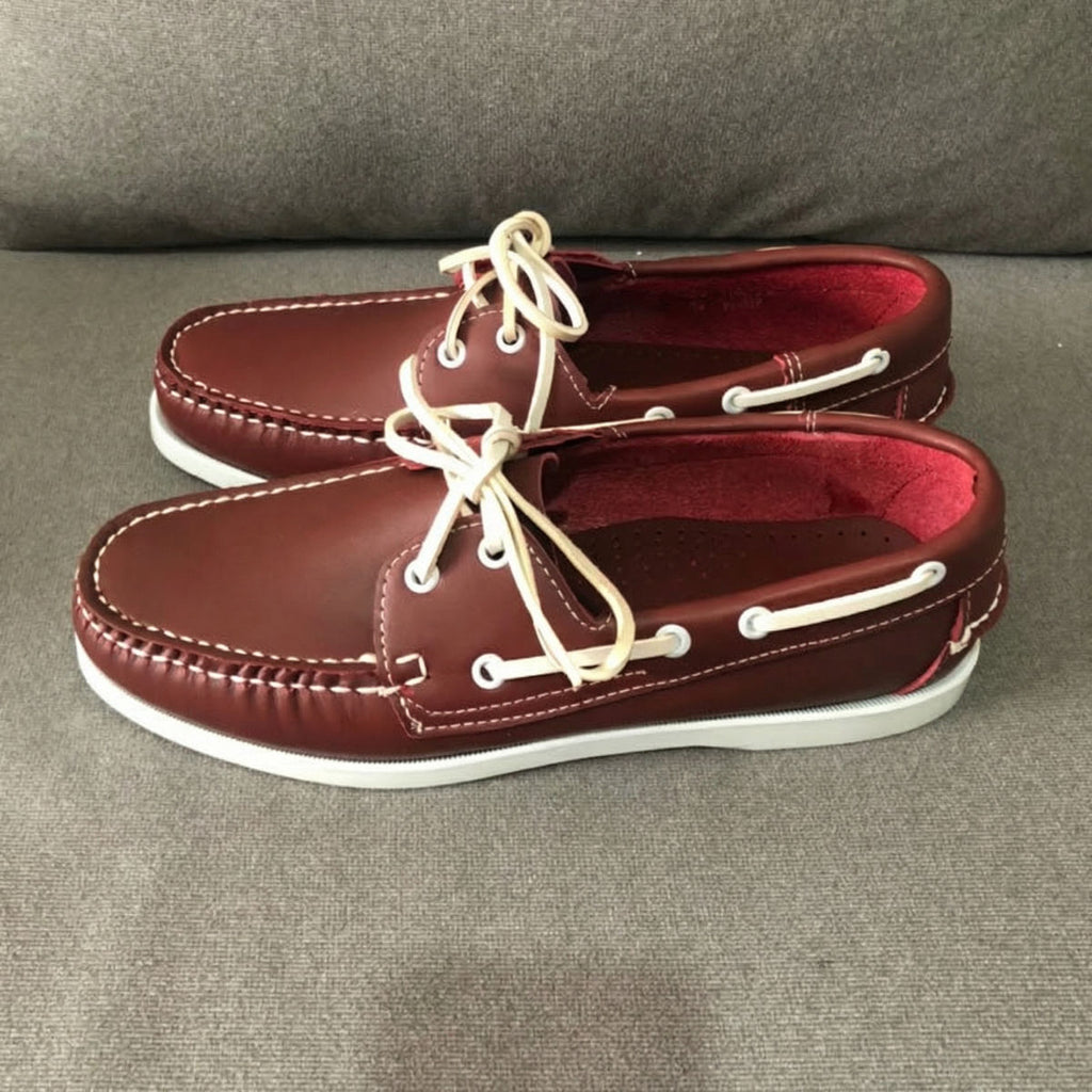 Mocasines estilo náutico con cordones tendencia para hombre
