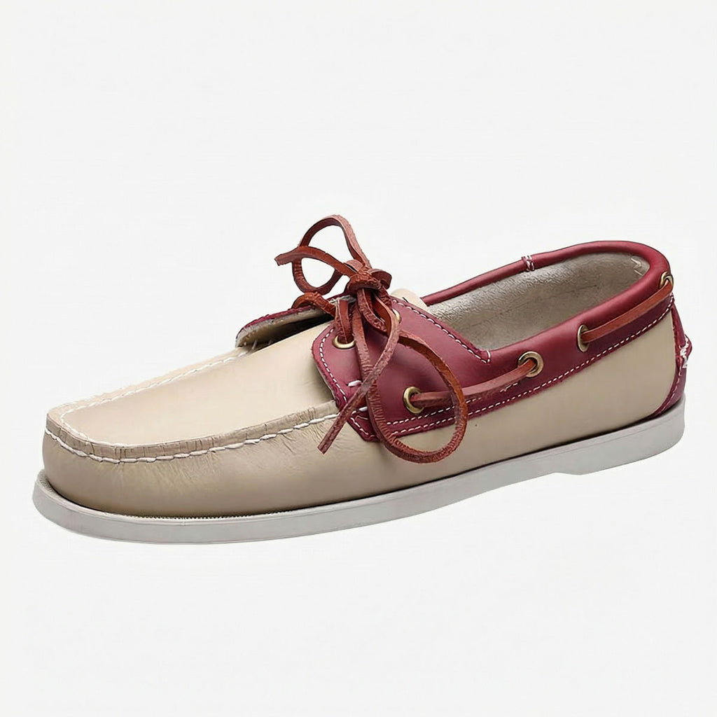 Mocasines náuticos con cordones de cuero para hombre