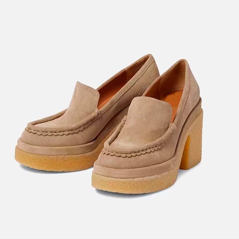 Mocasines clásicos de ante para mujer