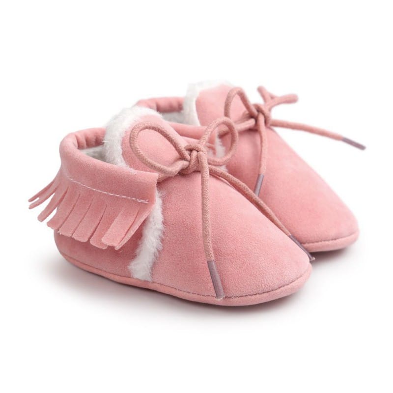 mocasín de ante rosa