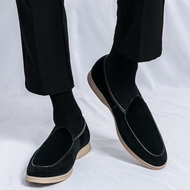 Mocasín de hombre en ante sintético, color crema, foto 13