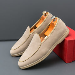 Mocasín de hombre en ante sintético, Beige
