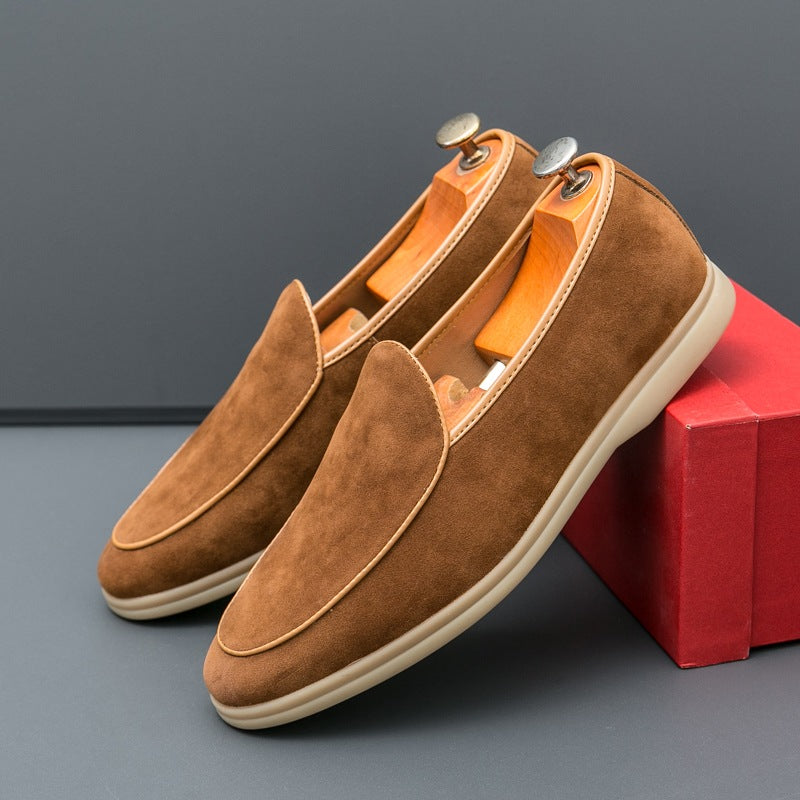 Mocasín de hombre en ante sintético, color camel, foto 7
