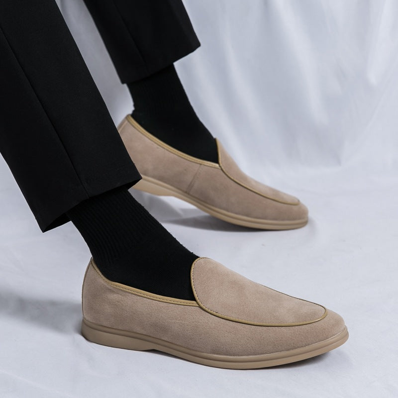 Mocasín de hombre en ante sintético, color crema, foto 9