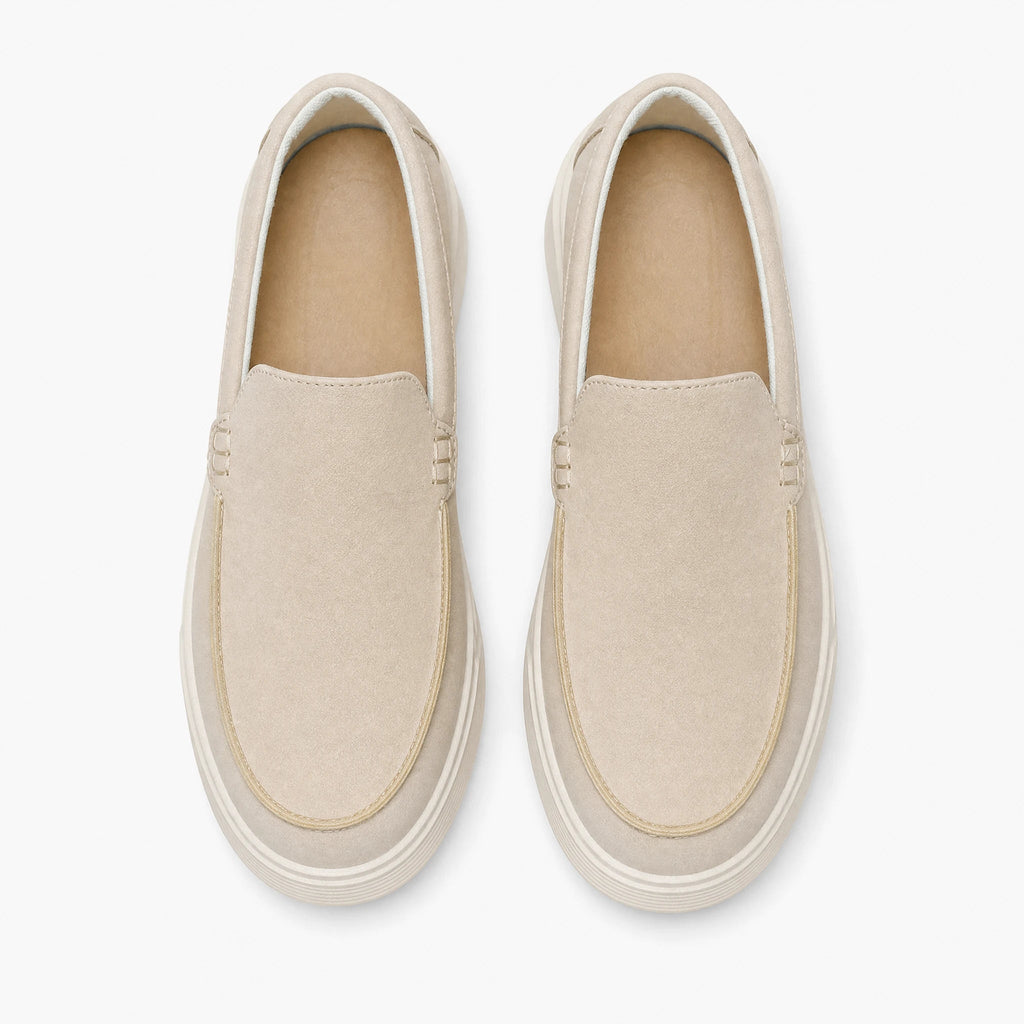 Mocasín crema para hombre con suela de plataforma