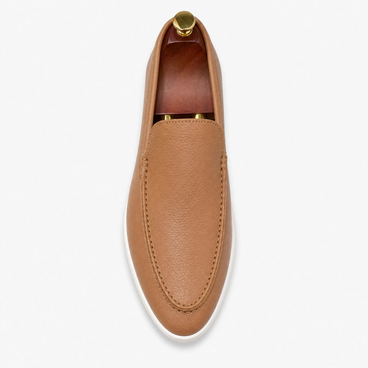 Mocasín de hombre marrón claro Gris, vista lateral