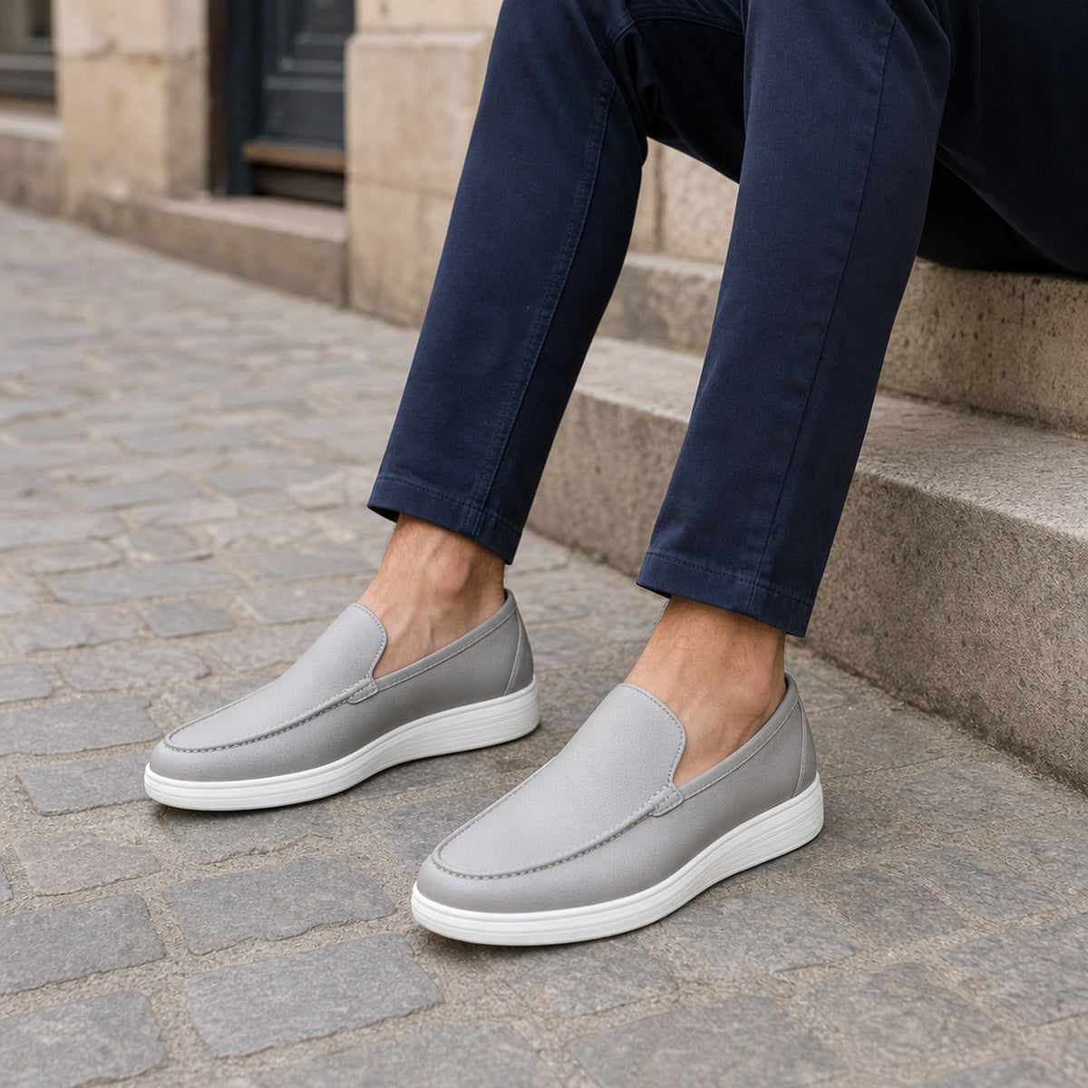 Mocasín de hombre marrón claro Camel, vista trasera