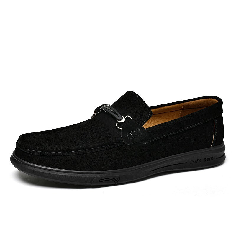 Mocasín de hombre con hebilla metálica, color negro, foto 5