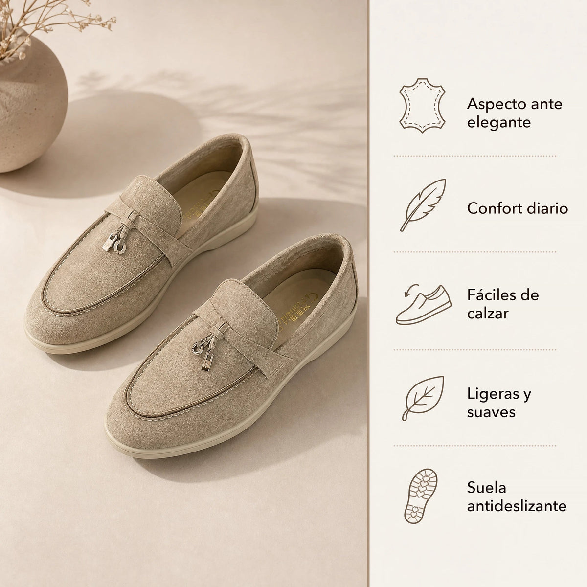 Mocasín de ante color chocolate con borla metálica Imagen