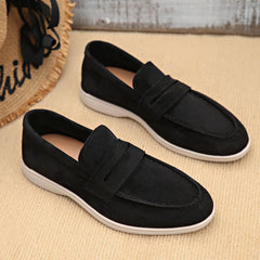 Mocasín de mujer con tira y suela blanca contrastada, Negro