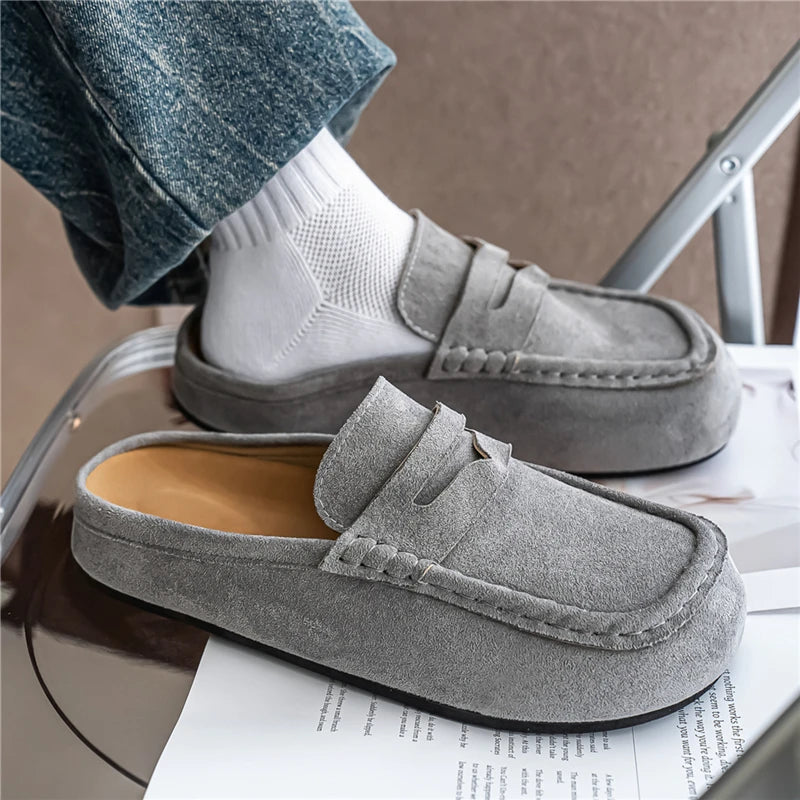 Mocasín mule penny de hombre en gris
