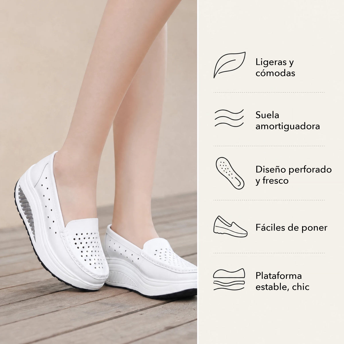 Mocasín de plataforma perforado amarillo