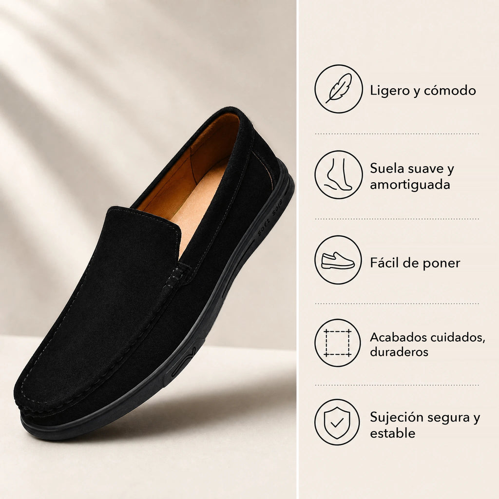Mocasín de suela dentada hombre, color camel, foto 4