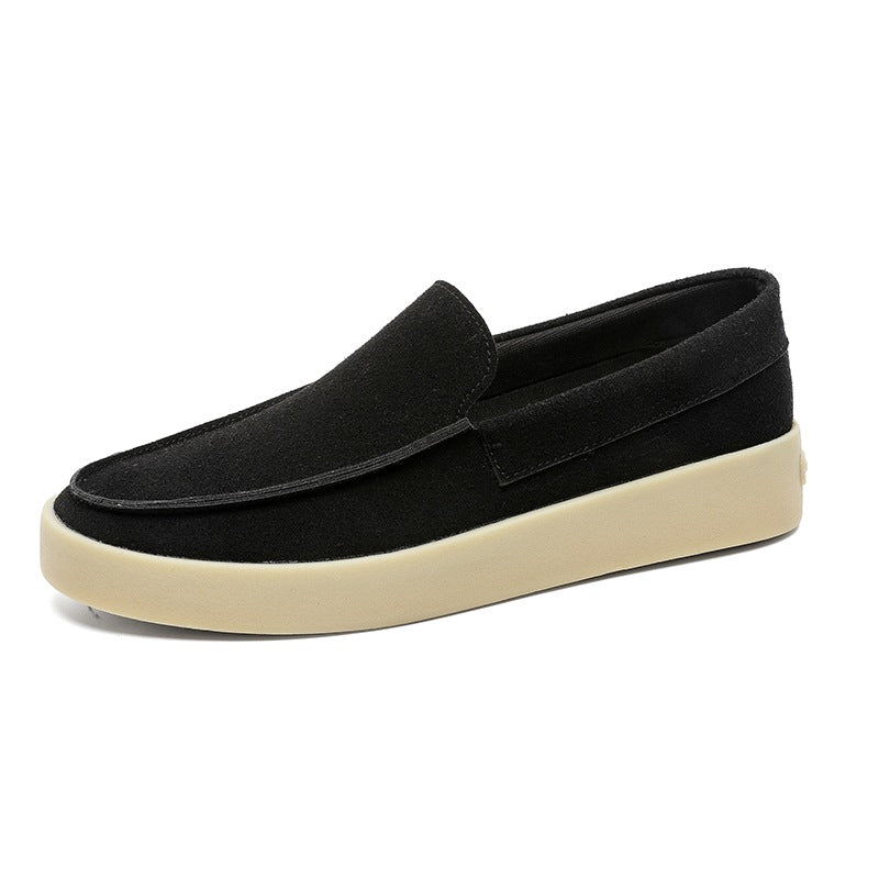 Mocasín de suela gruesa negro de ante, color negro, foto 5