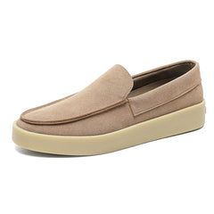Mocasín de suela gruesa negro sin cordones, Taupe