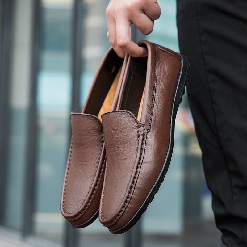 mocasín marrón para hombre