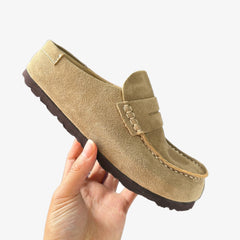 Mocasín zueco de ante para calzar, Arena