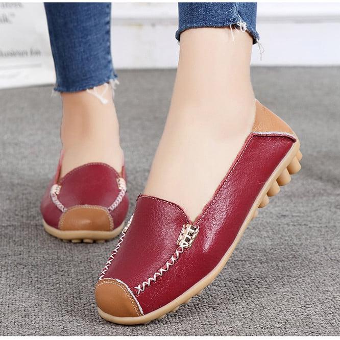 Mocasines suaves bicolores efecto cuero