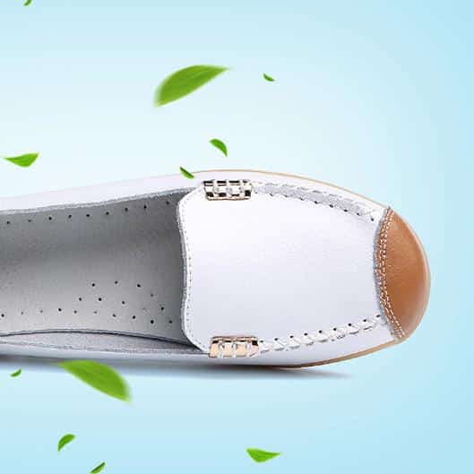 Mocasines suaves bicolores efecto cuero