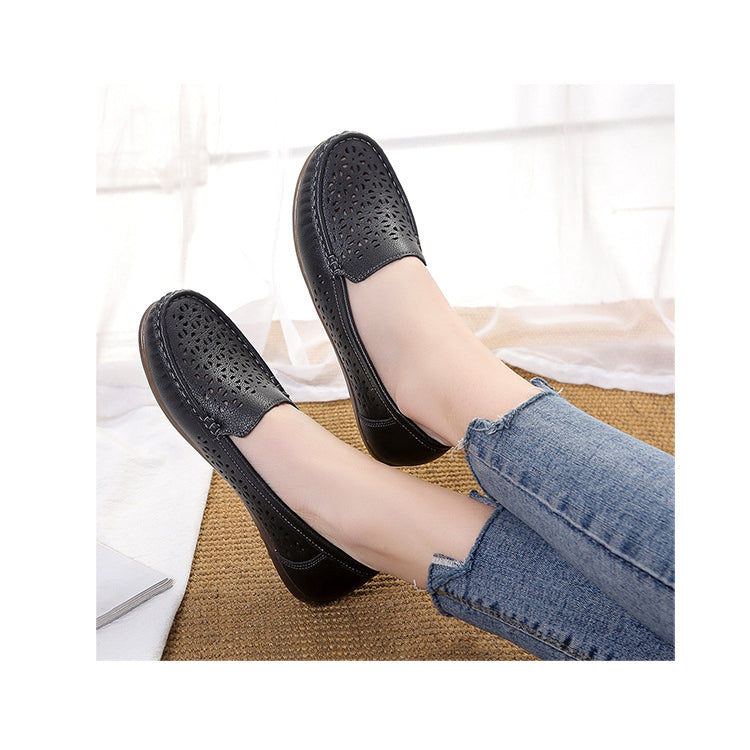Mocasines calados con suela flexible para mujer