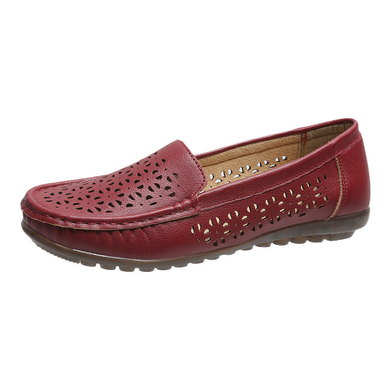 Mocasines calados con suela flexible para mujer
