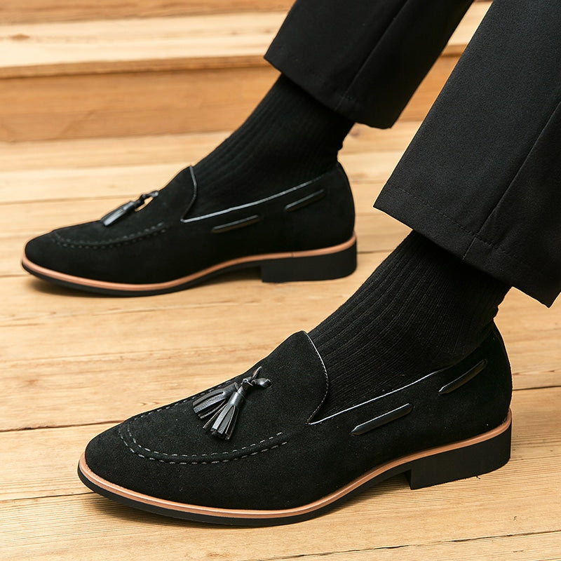 Mocasines informales de ante auténtico con borlas para hombre