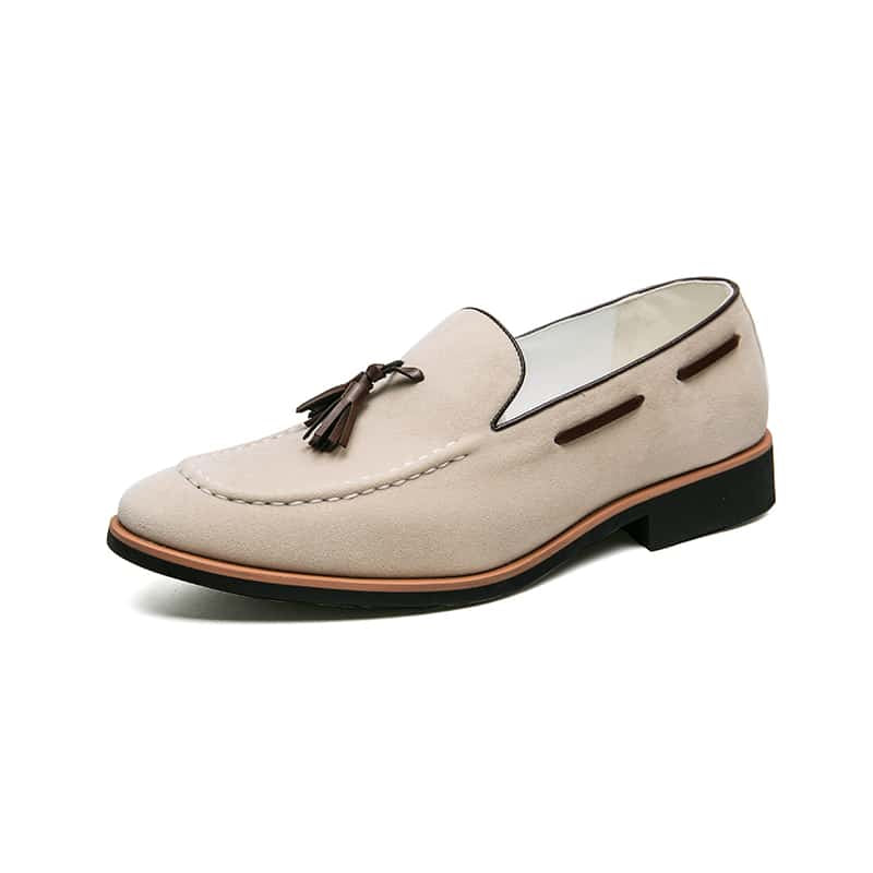 Mocasines informales de ante auténtico con borlas para hombre