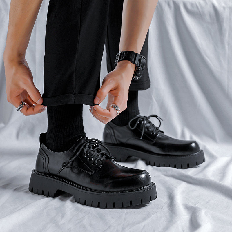 Mocasines informales con plataforma de piel auténtica para hombre
