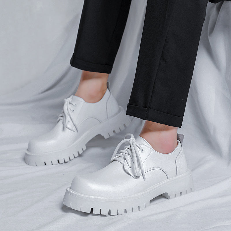 Mocasines informales con plataforma de piel auténtica para hombre