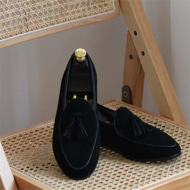 Mocasines con borlas de ante genuino para hombre