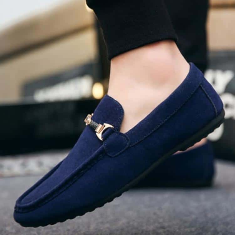 Mocasines con hebilla de ante para hombre