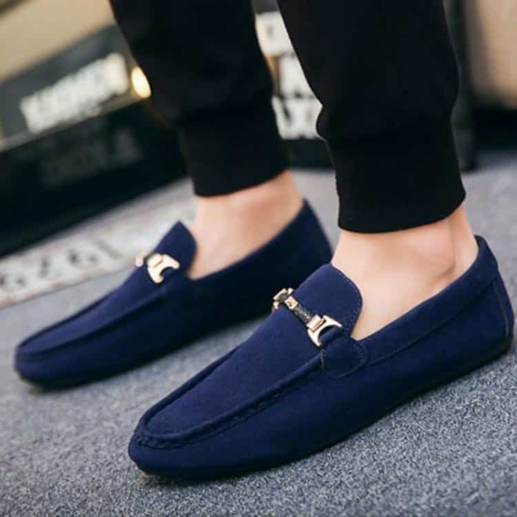 Mocasines con hebilla de ante para hombre