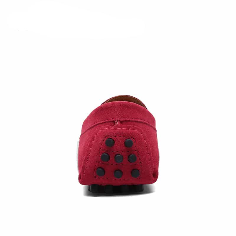 Mocasines de diseño en ante rojo para hombre