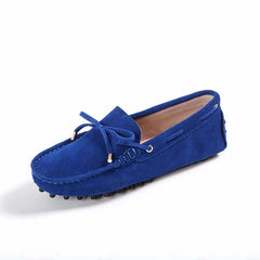 Mocasines suaves de ante para mujer, Azul