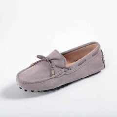 Mocasines suaves de ante para mujer, Gris