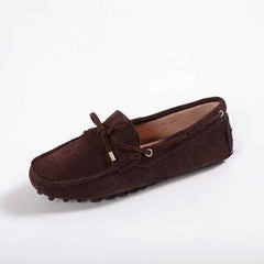 Mocasines suaves de ante para mujer, Marrón